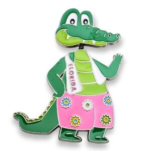 Florida Alligator Bobble Head‎ Refrigerator Fridge Magnet Travel Souvenir State